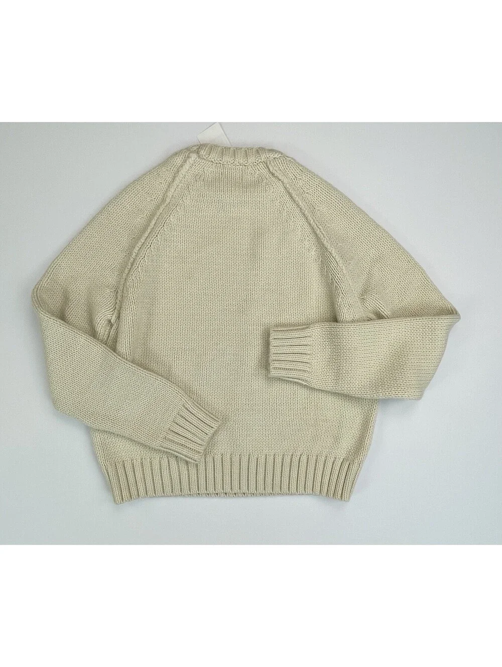 NWT H&M Cream Chunky Knit Sweater Small NWT Minimalist Raglan Sleeve S